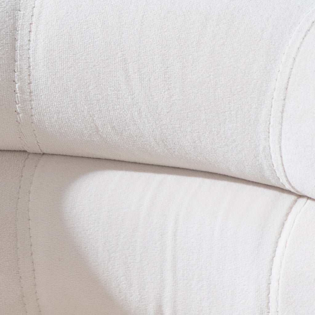 The Beige Dreamboat Velvet Lounge Chair With Gold Legs | Nestroots