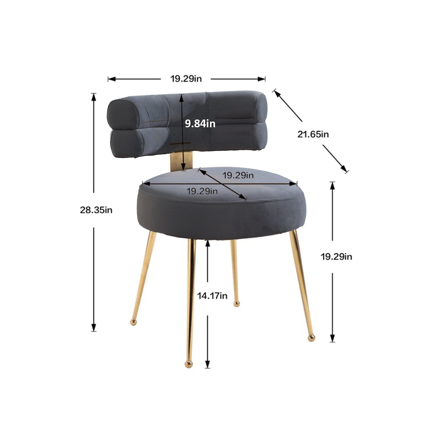 Plush Fog Velvet Lounge Chair in Grey Color | Nestroots