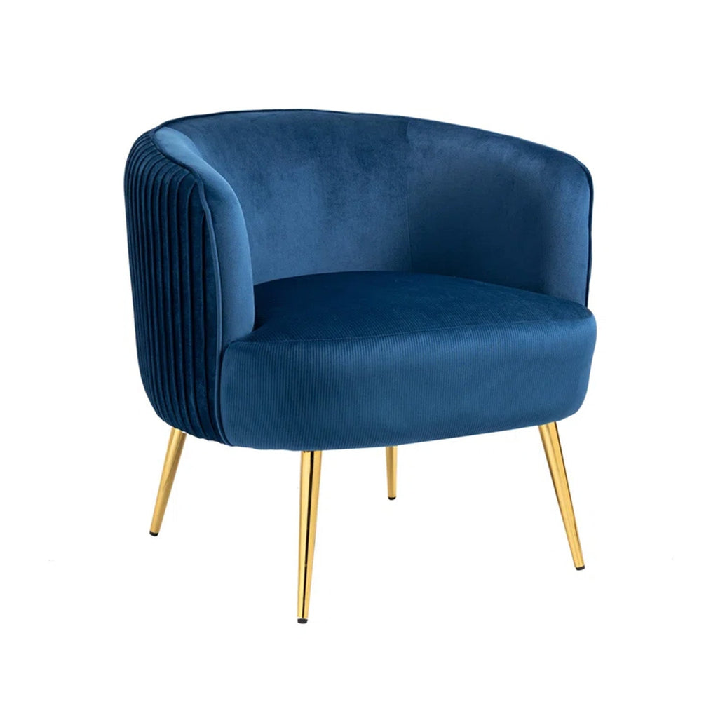 Tufted Velvet Accent Chair Blue