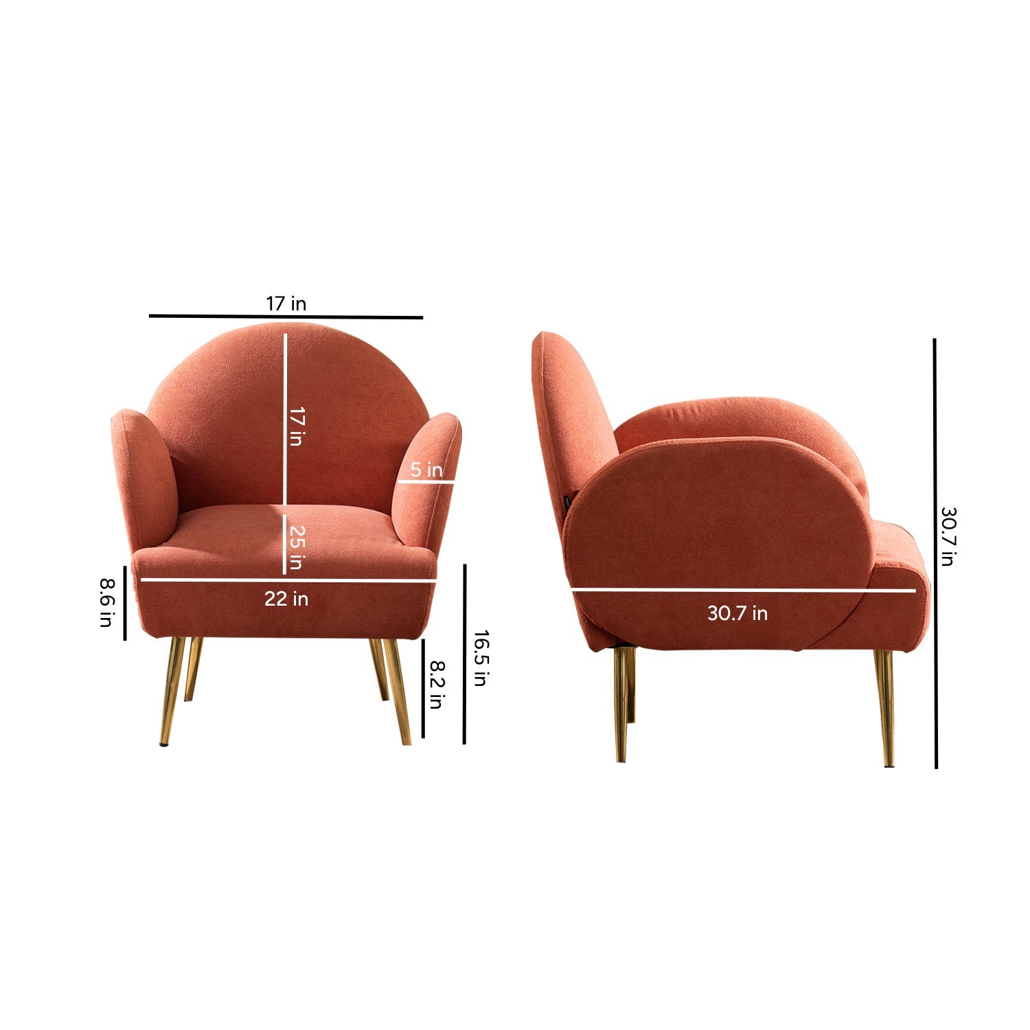 Sunshine Daydream Boucle Lounge Armchair in Orange Color | Nestroots