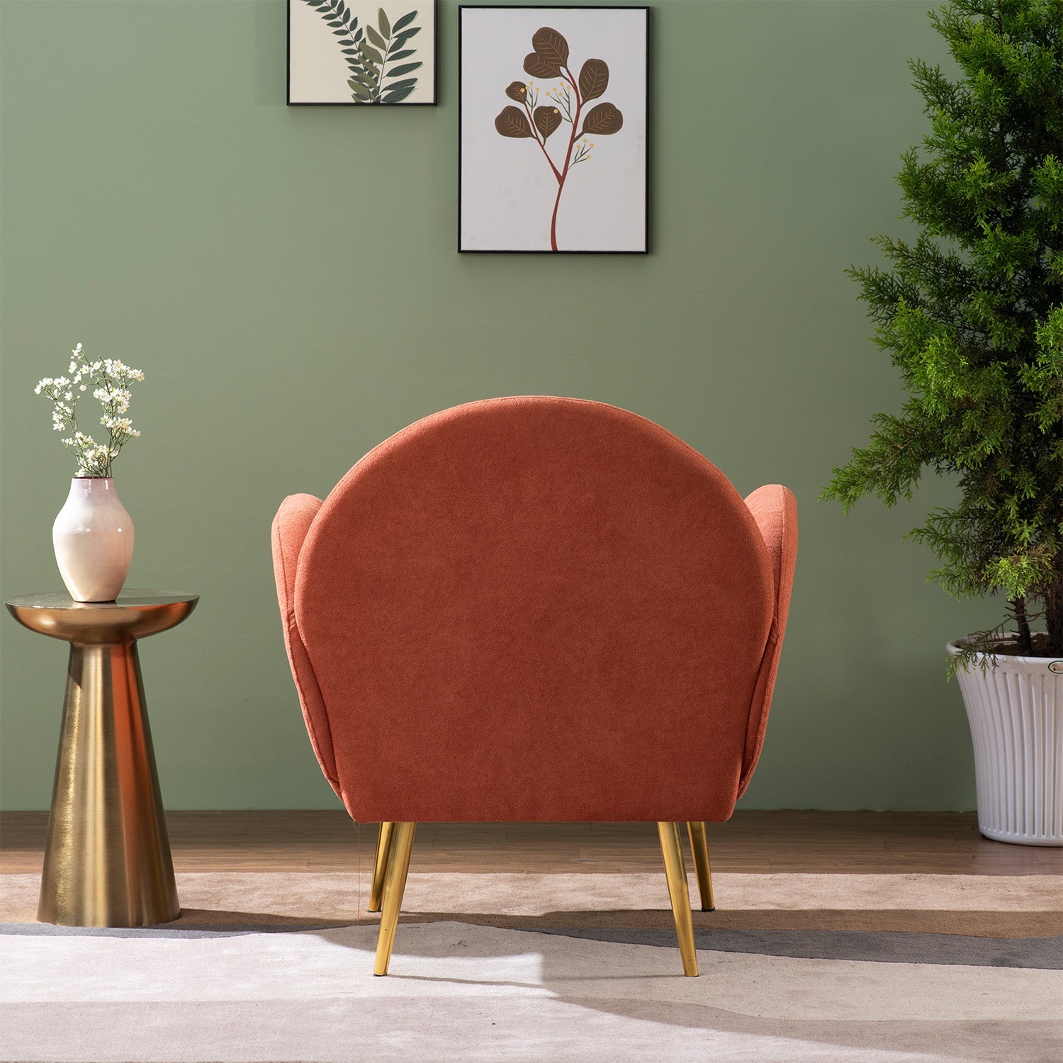 Sunshine Daydream Boucle Lounge Armchair in Orange Color | Nestroots