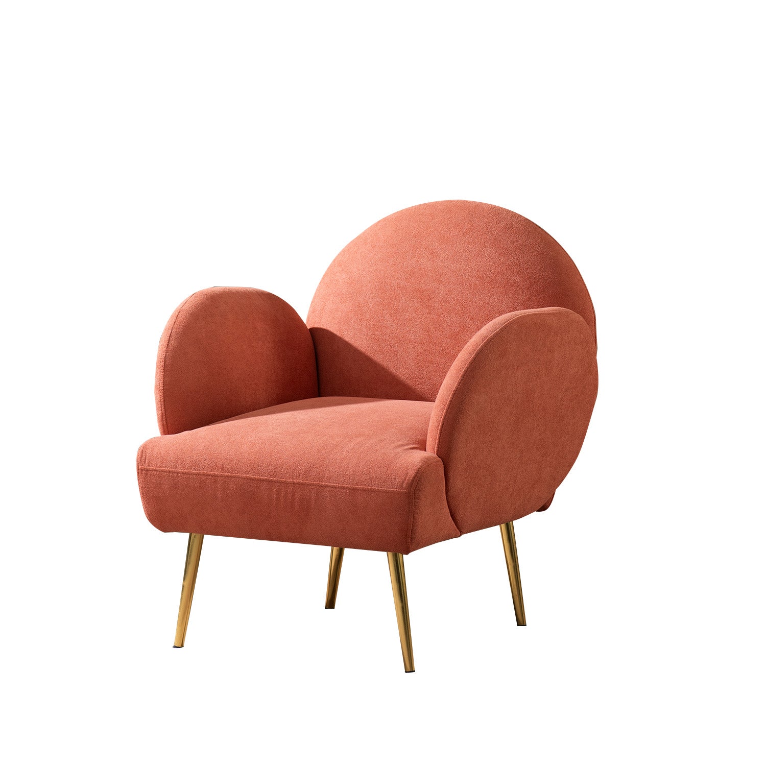 Sunshine Daydream Boucle Lounge Armchair in Orange Color | Nestroots