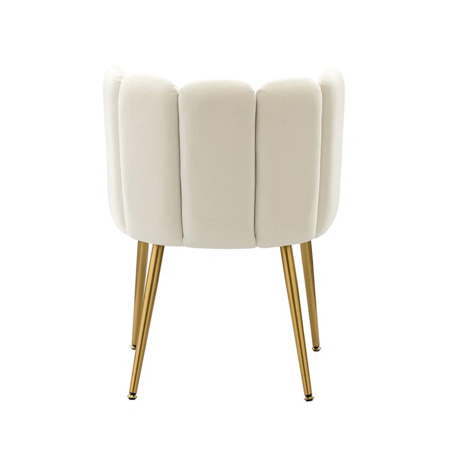 Elegant Velvet Petal Back Chair White