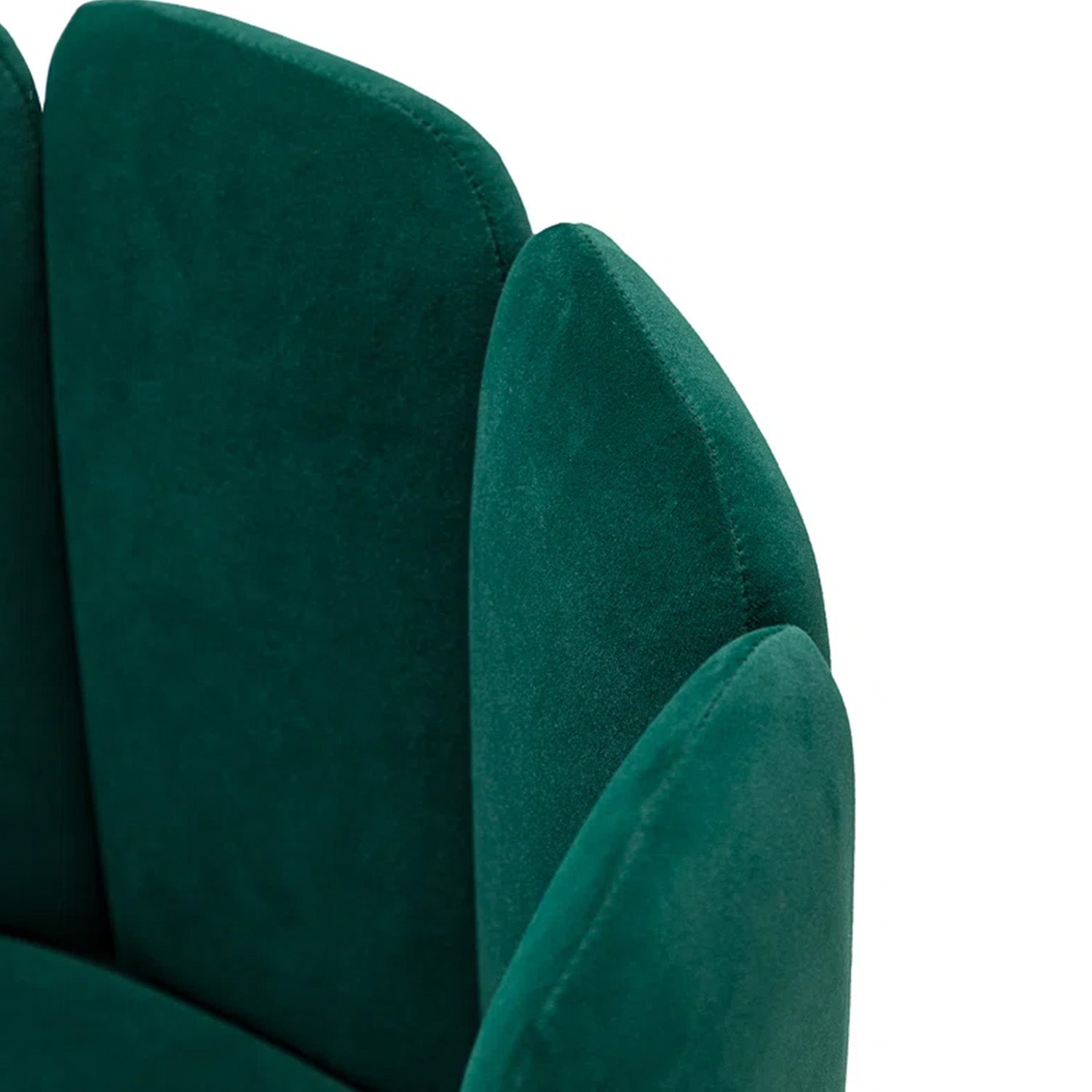 Elegant Velvet Petal Back Chair Green