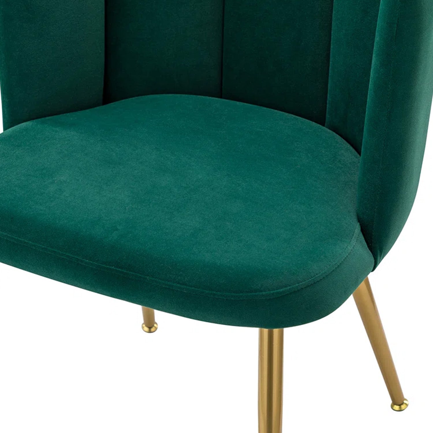Elegant Velvet Petal Back Chair Green