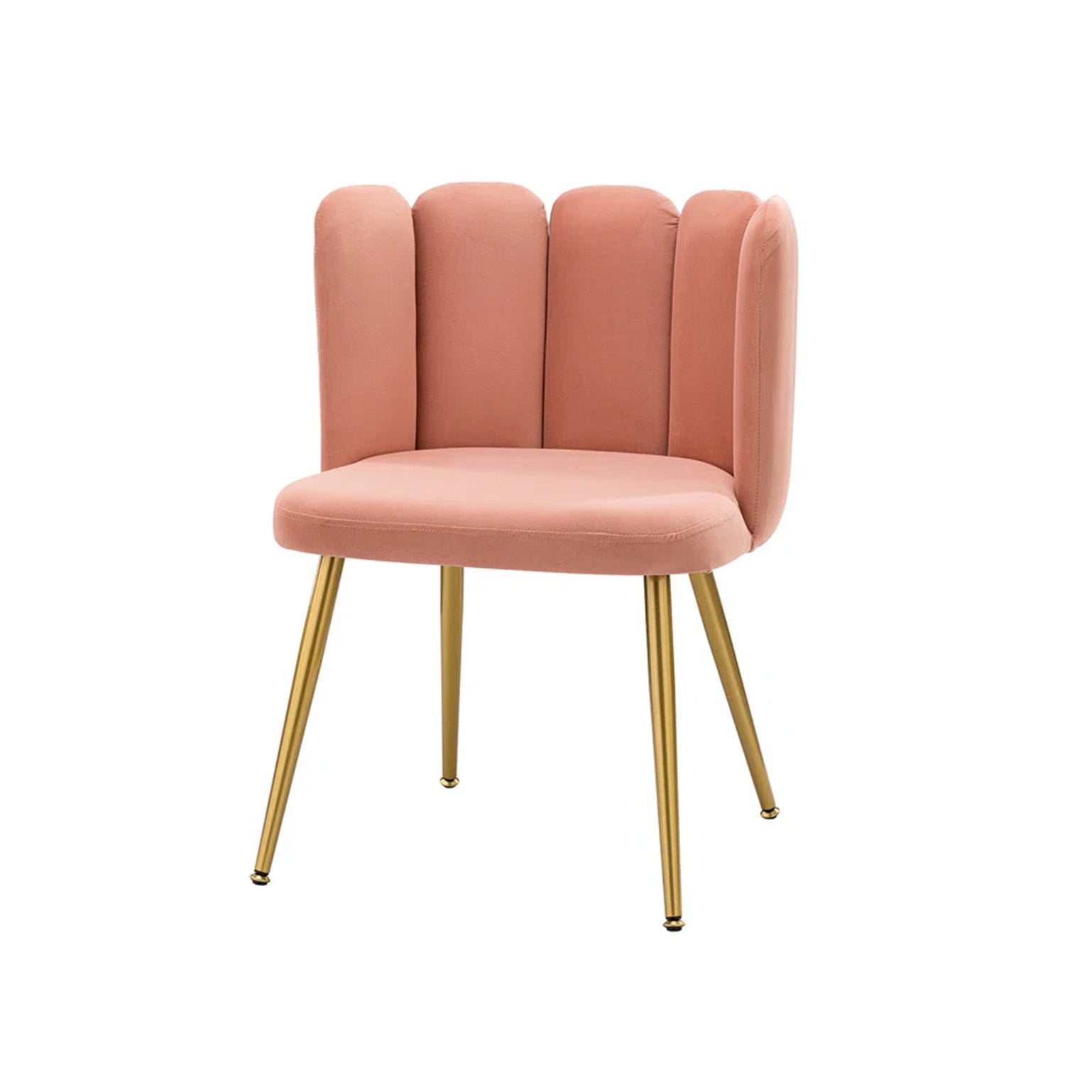 Elegant Velvet Petal Back Chair Pink