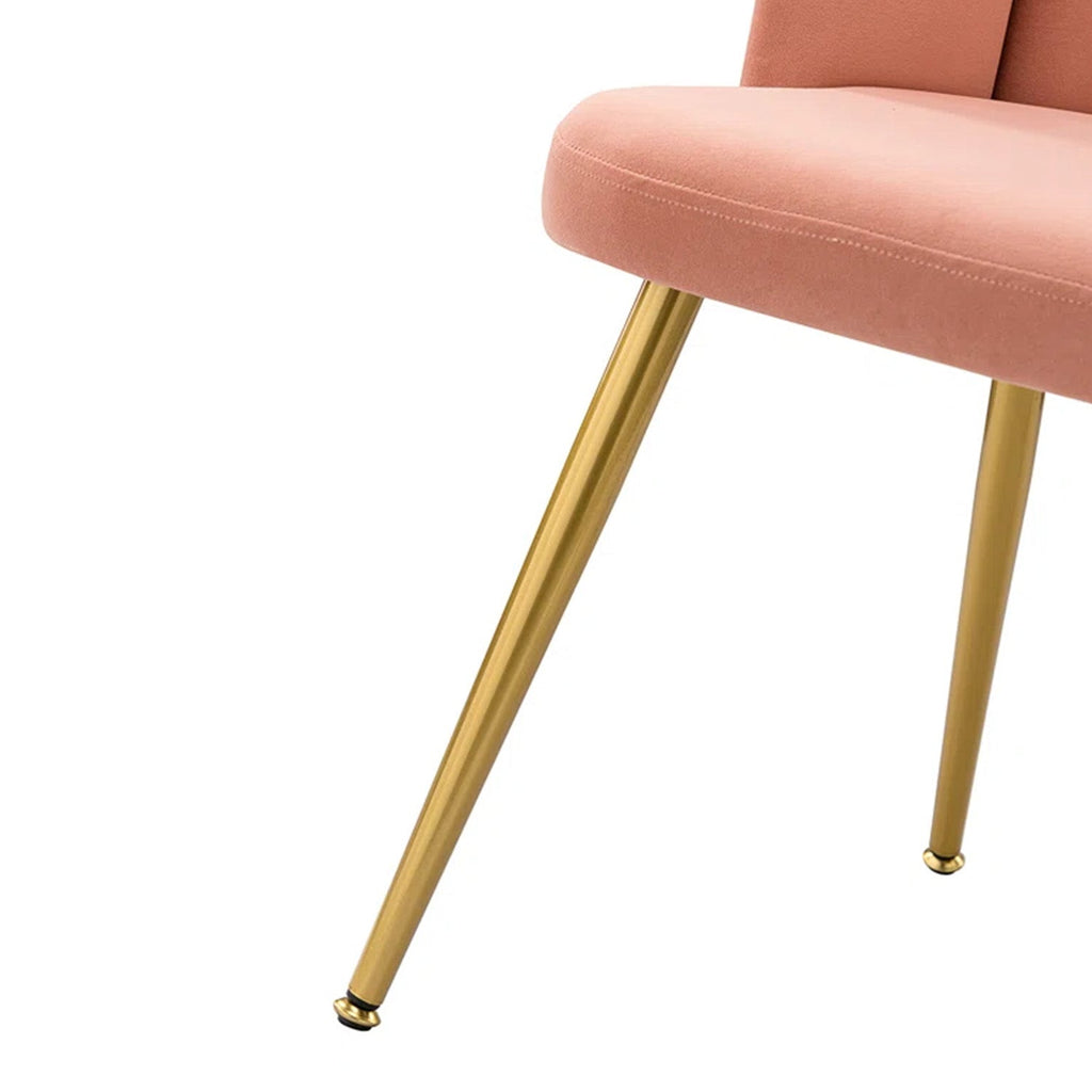 Elegant Velvet Petal Back Chair Pink