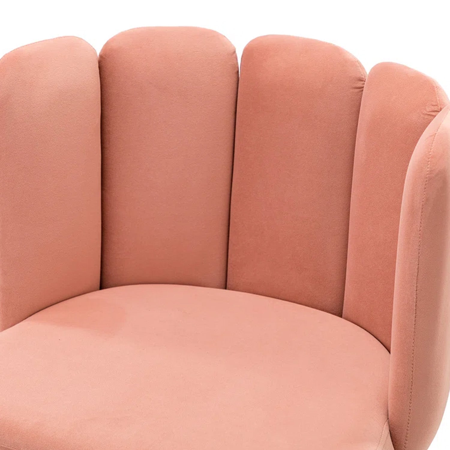 Elegant Velvet Petal Back Chair Pink