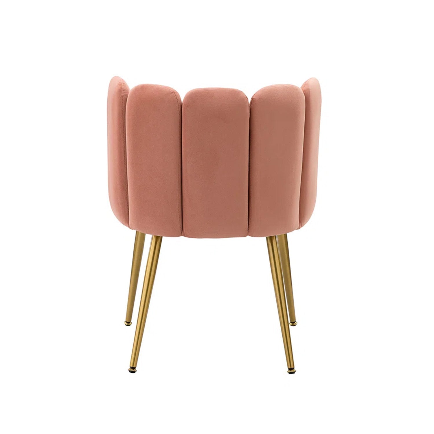 Elegant Velvet Petal Back Chair Pink