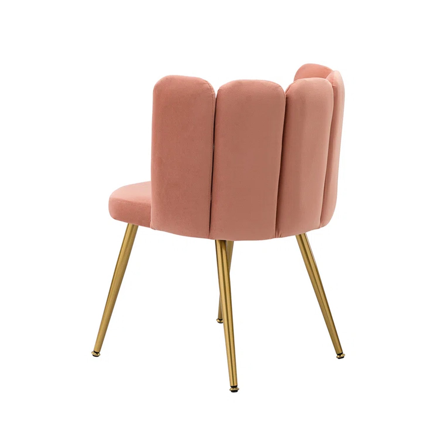 Elegant Velvet Petal Back Chair Pink