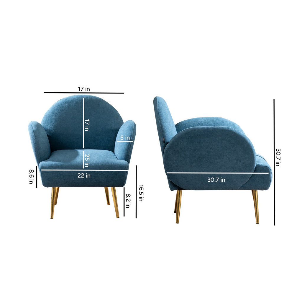 Breezy Blue Boucle Lounge Chair With Sleek Armrests | Nestroots