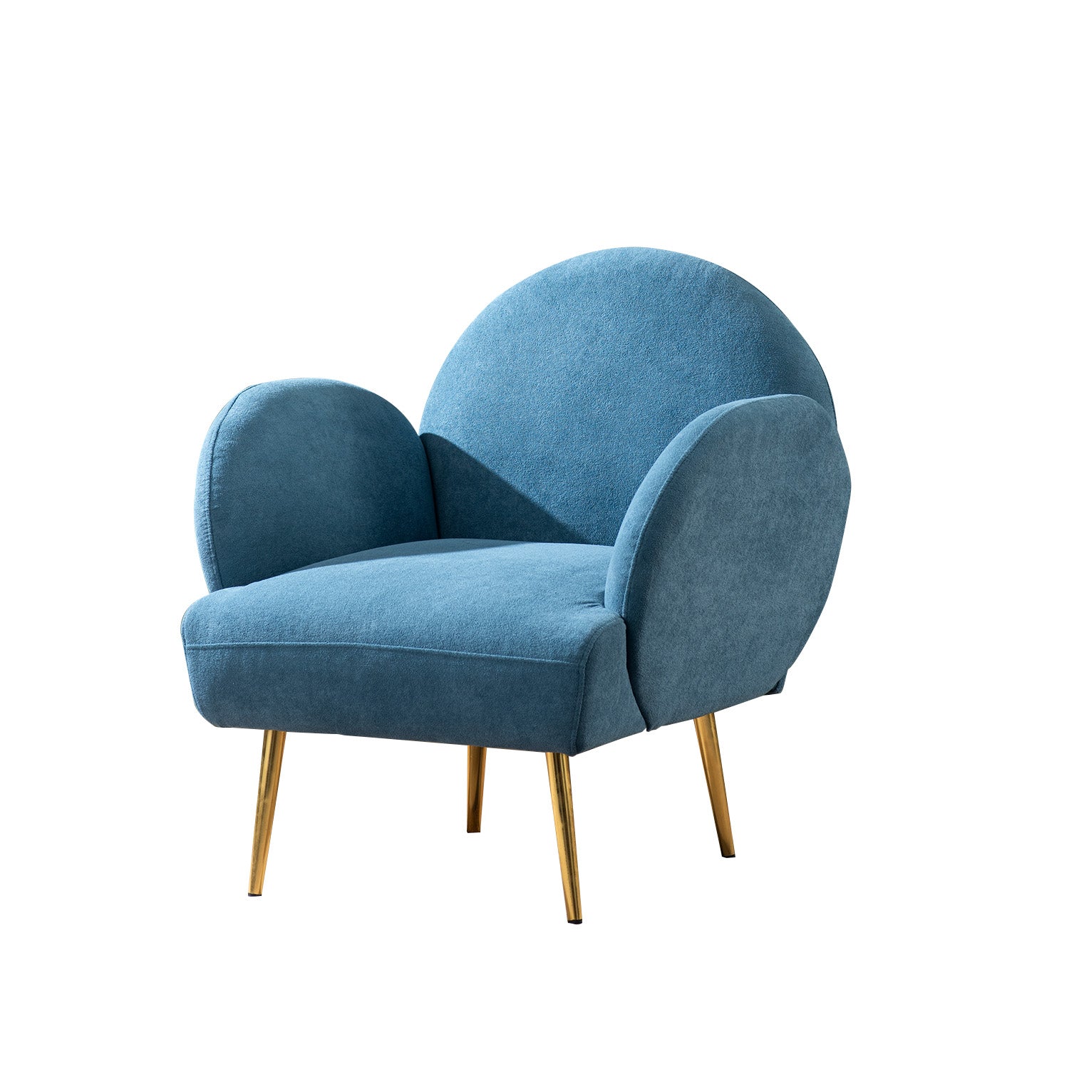 Breezy Blue Boucle Lounge Chair With Sleek Armrests | Nestroots