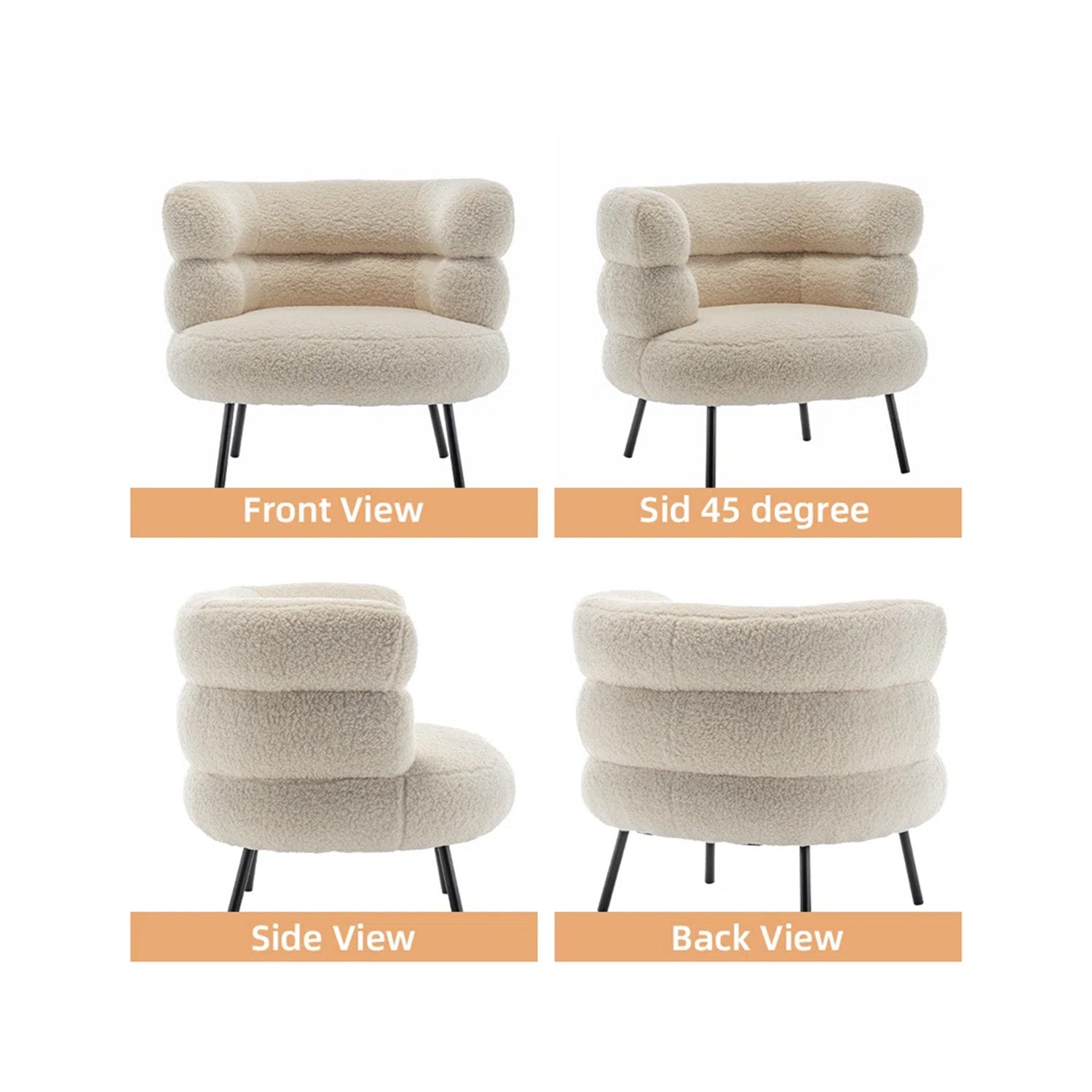 Exquisite Boucle Accent Chair Design Beige