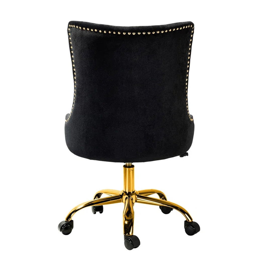 Velvet Tufted Boss Office Chair with Smooth Mobility– Black|Nestroots | Nestroots