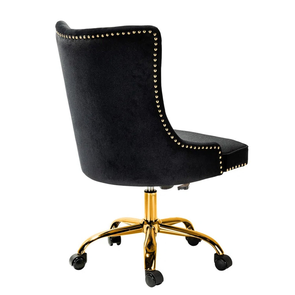 Velvet Tufted Boss Office Chair with Smooth Mobility– Black|Nestroots | Nestroots