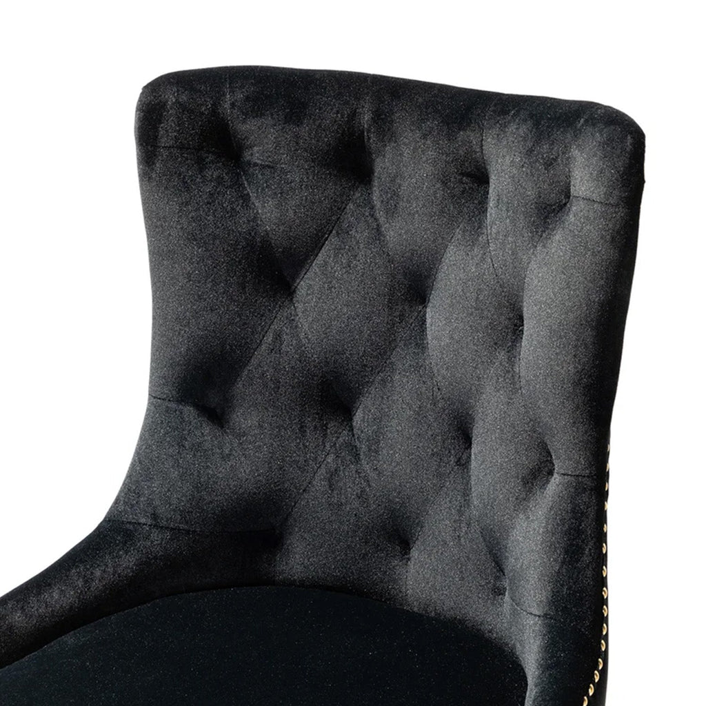 Velvet Tufted Boss Office Chair with Smooth Mobility– Black|Nestroots | Nestroots