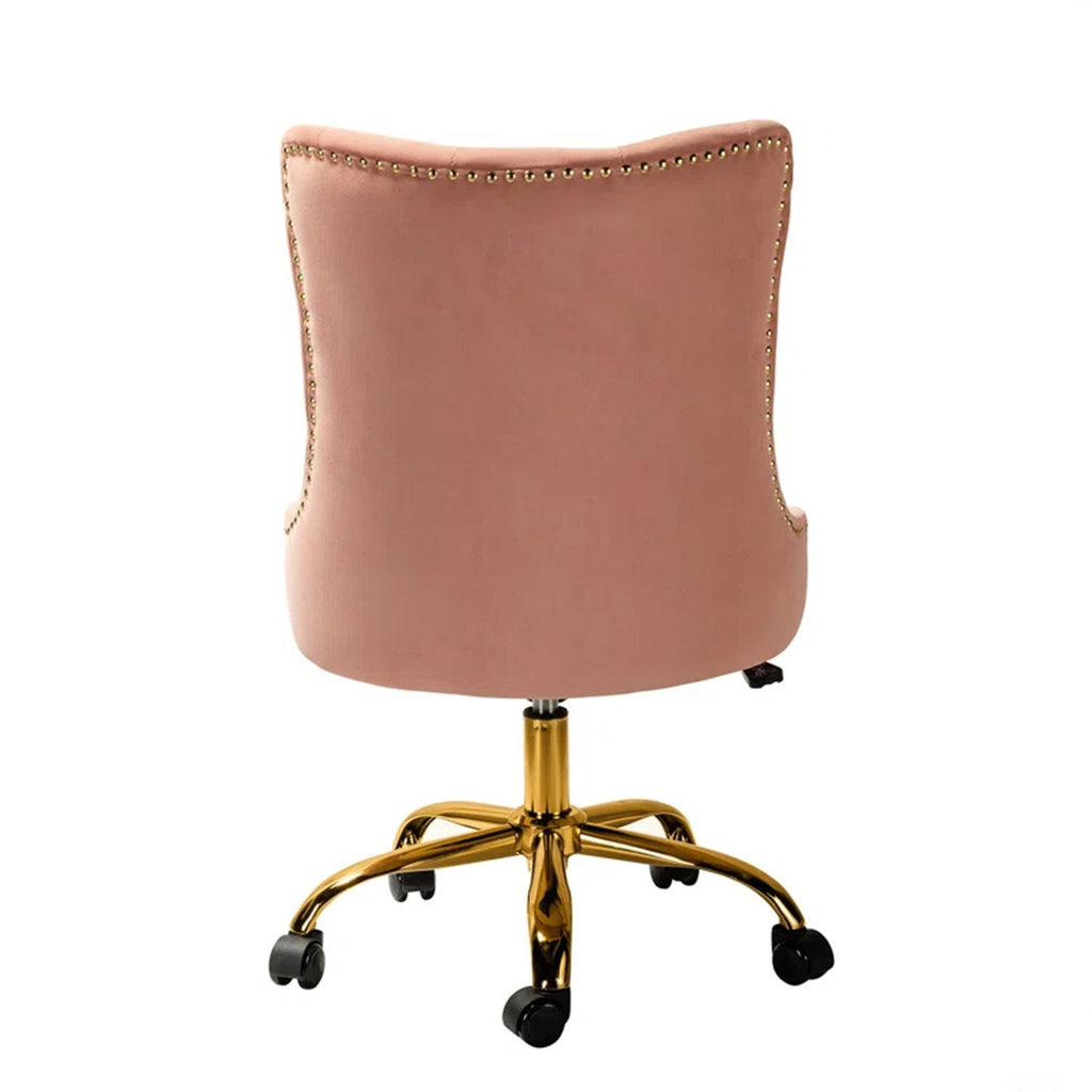 Velvet Tufted Boss Office Chair with Smooth Mobility– Pink|Nestroots | Nestroots