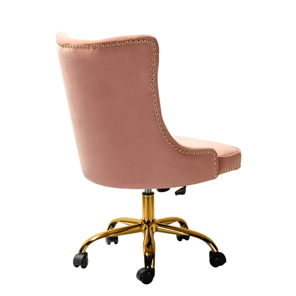 Velvet Tufted Boss Office Chair with Smooth Mobility– Pink|Nestroots | Nestroots
