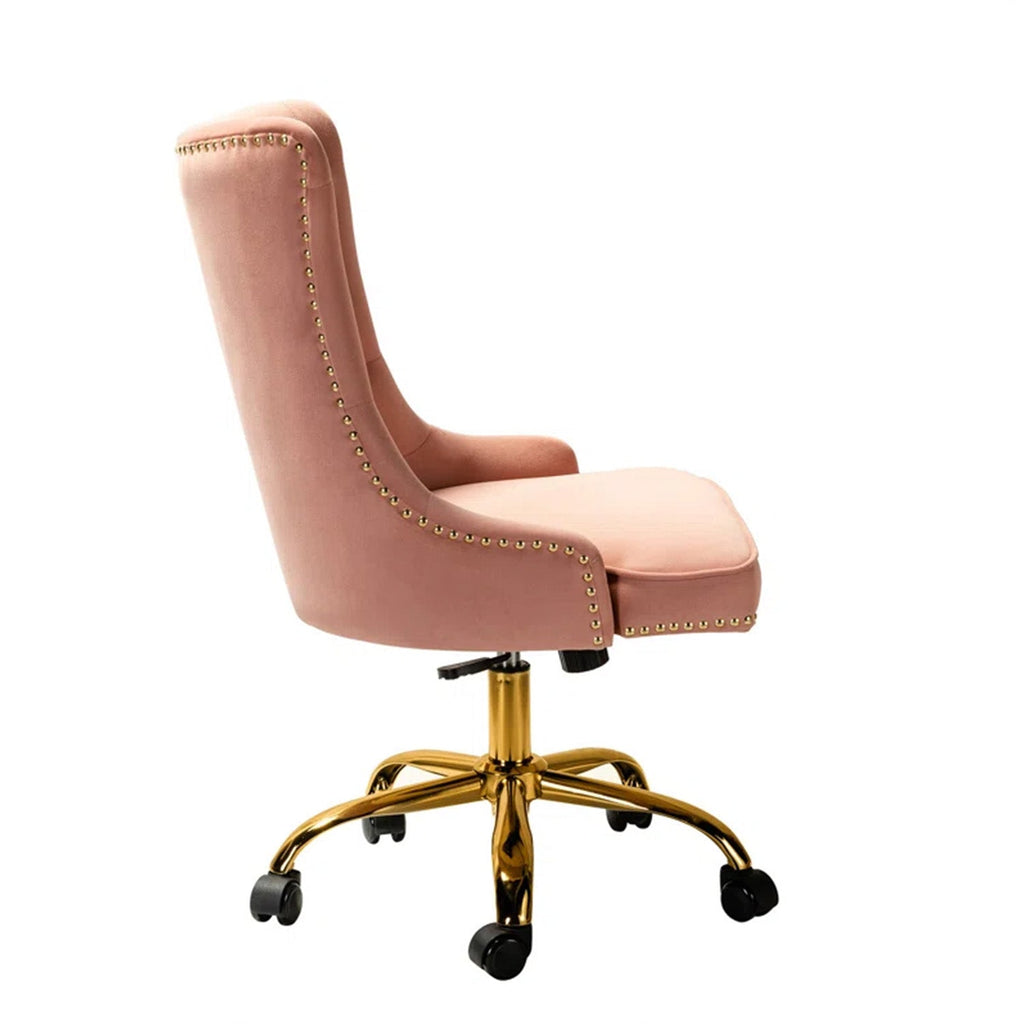 Velvet Tufted Boss Office Chair with Smooth Mobility– Pink|Nestroots | Nestroots