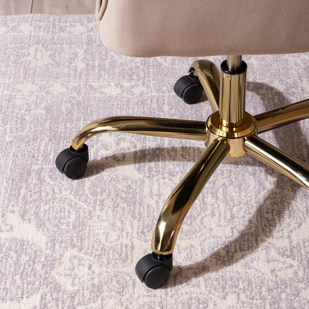 Velvet Tufted Boss Office Chair with Smooth Mobility– Beige|Nestroots | Nestroots