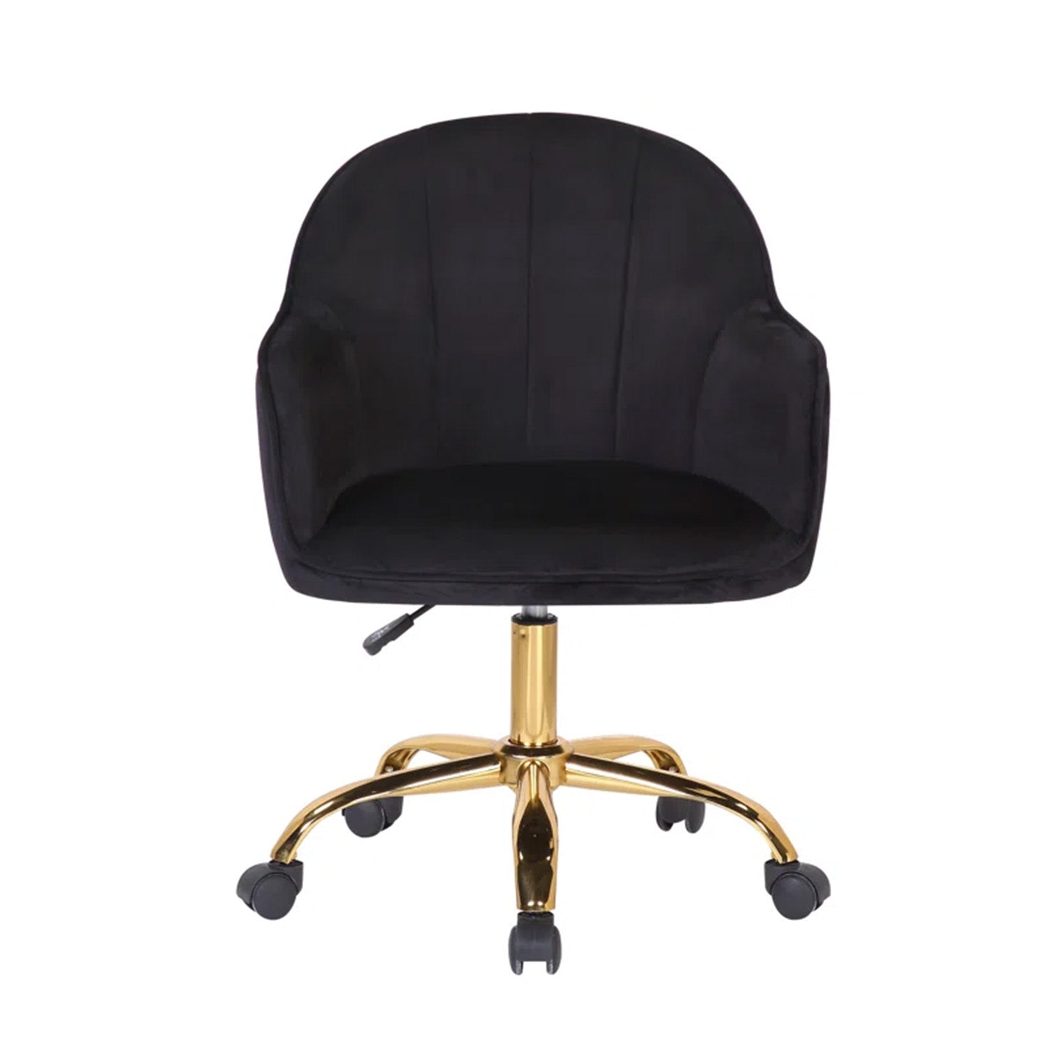 Velvet Tufted Office Chair With Smooth Wheels – Black|Nestroots | Nestroots