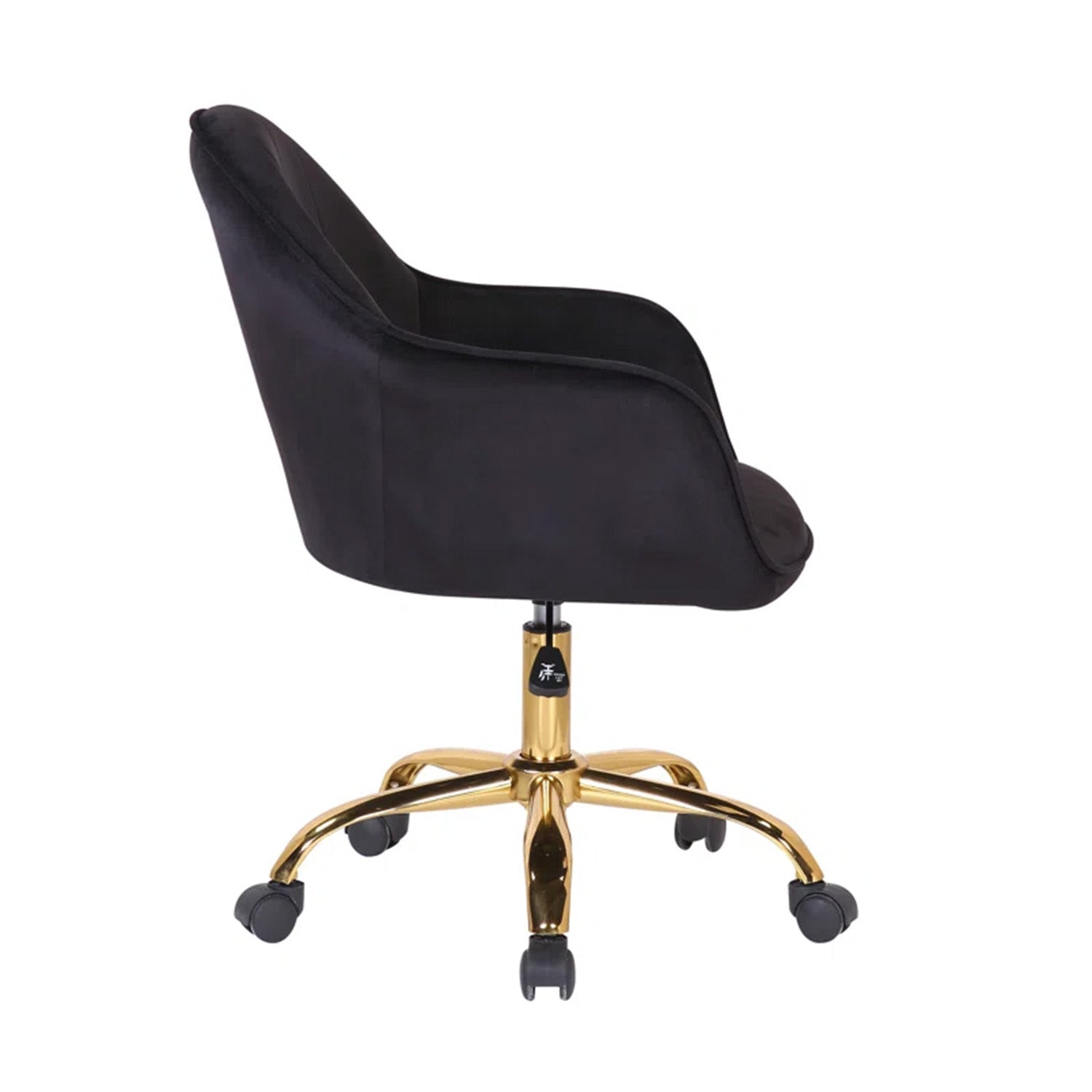 Velvet Tufted Office Chair With Smooth Wheels – Black|Nestroots | Nestroots