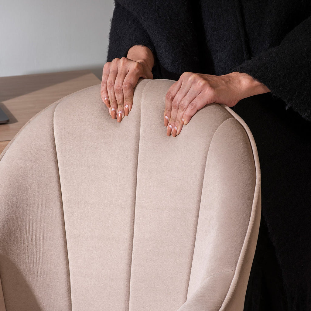 Velvet Tufted Office Chair With Smooth Wheels – Brown|Nestroots | Nestroots