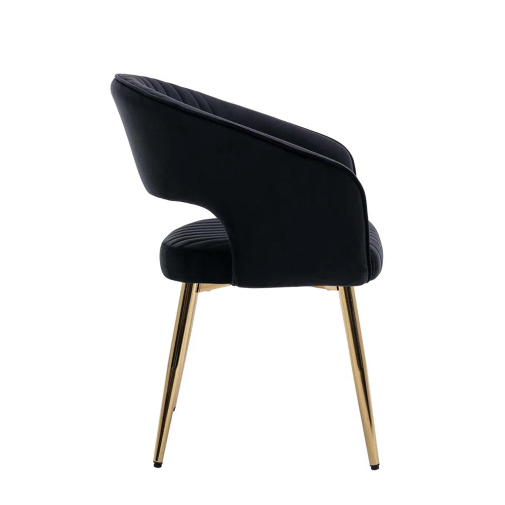 Chic Velvet Lounge Chair Black