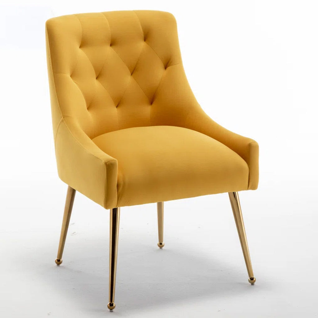 Glamorous Velvet Dining Chair Yellow