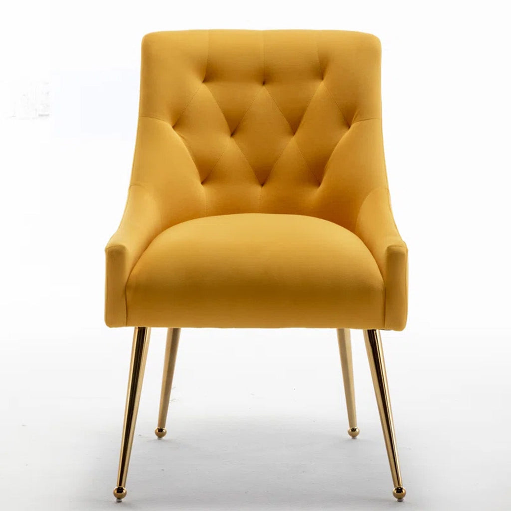 Glamorous Velvet Dining Chair Yellow