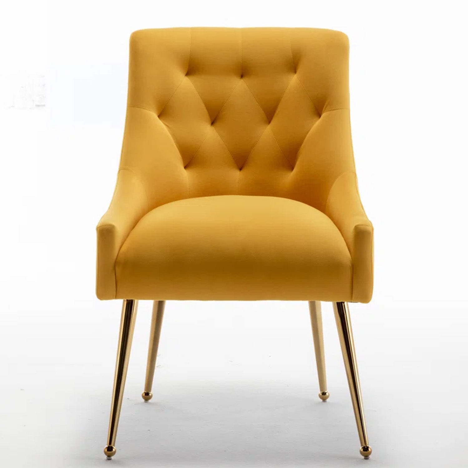 Glamorous Velvet Dining Chair Yellow