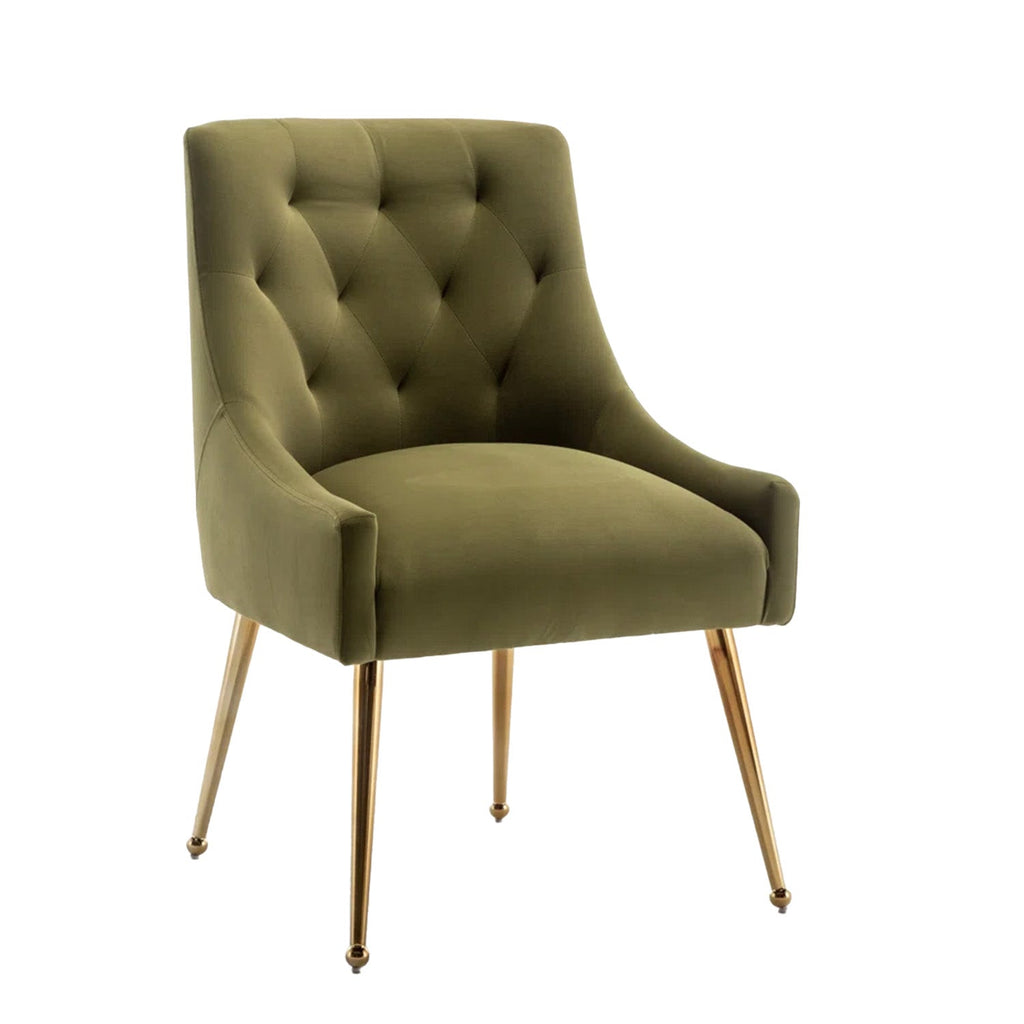 Glamorous Velvet Dining Chair Green