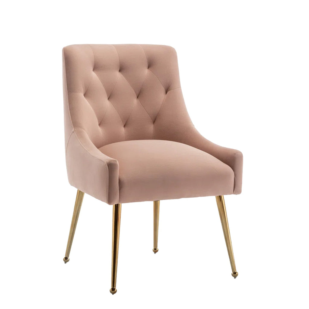 Glamorous Velvet Dining Chair Pink