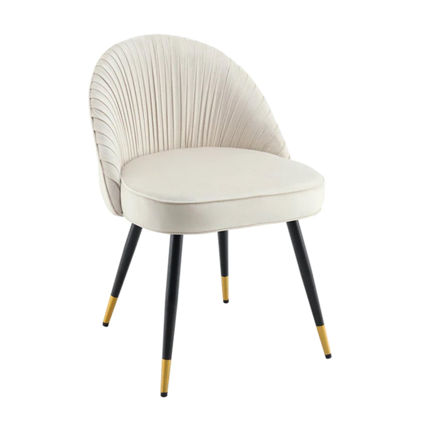 Minimalist Velvet Dining Table Chair Beige