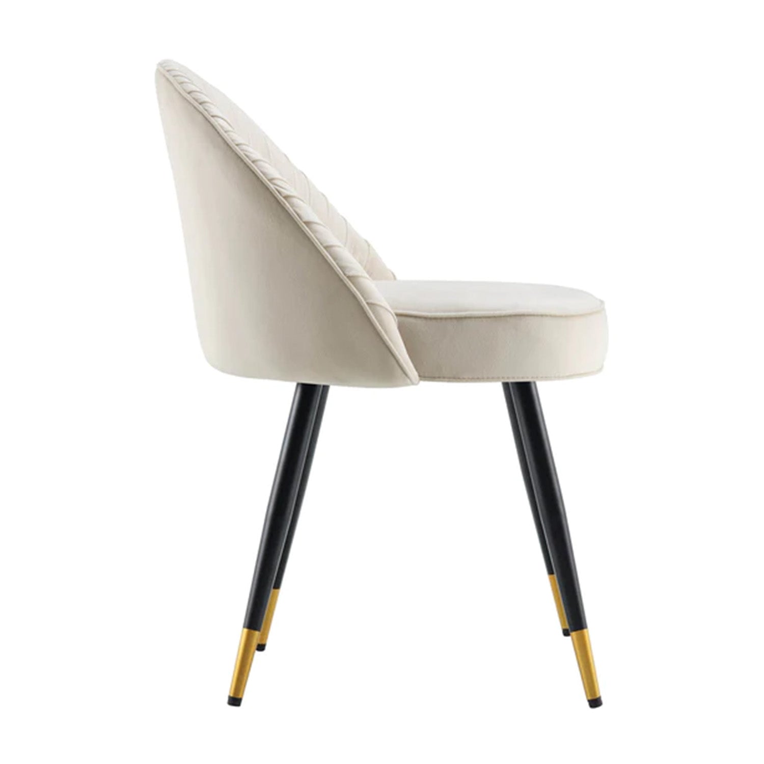 Minimalist Velvet Dining Table Chair Beige