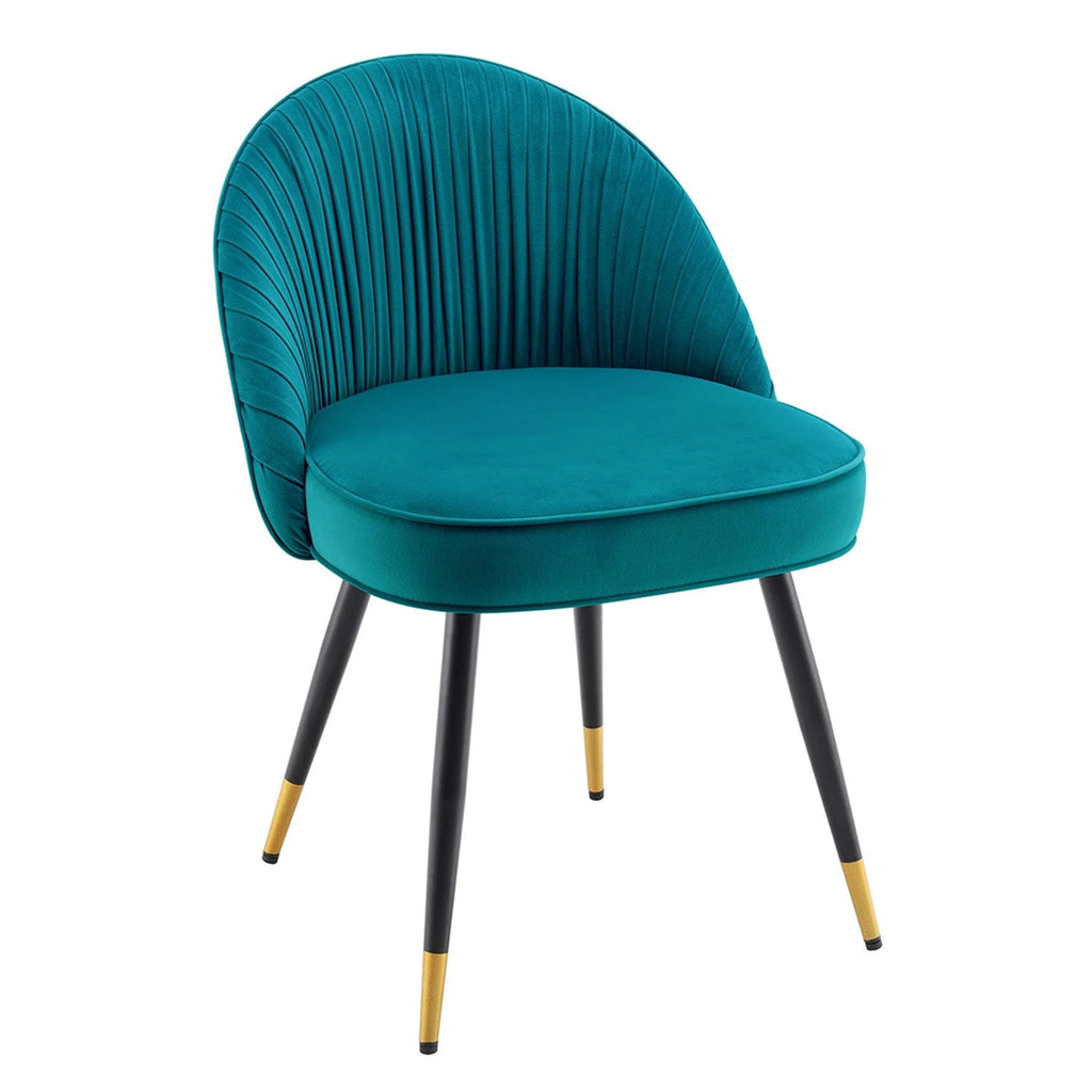 Minimalist Velvet Dining Table Chair Teal