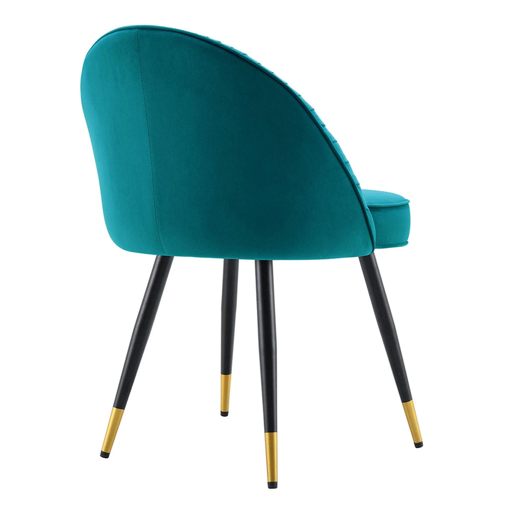 Minimalist Velvet Dining Table Chair Teal