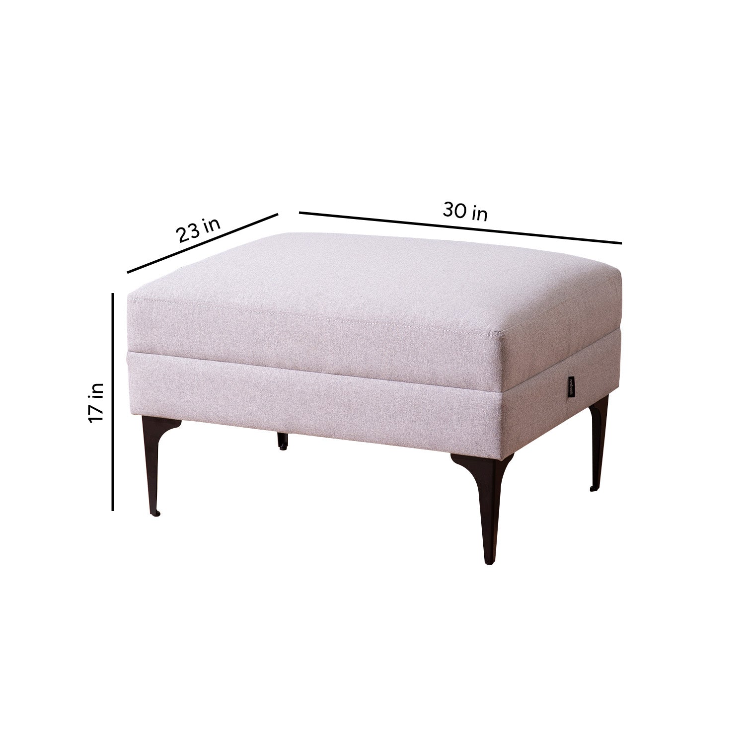 Mélange Vibes Cube Metallic Pouf Stool in Light Grey Color | Nestroots