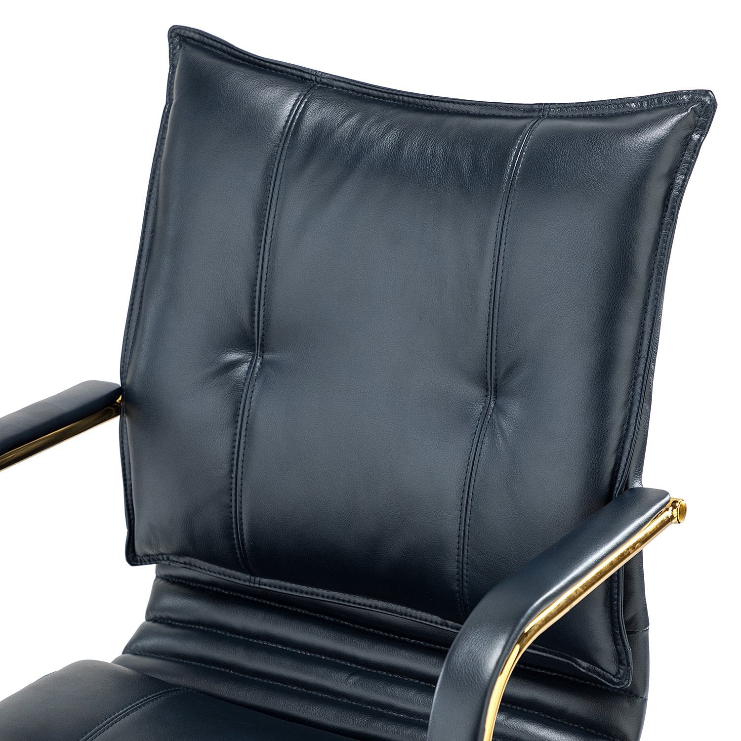 Faux Leather Executive Office Chair with Sleek Armrests – Black | Nestroots