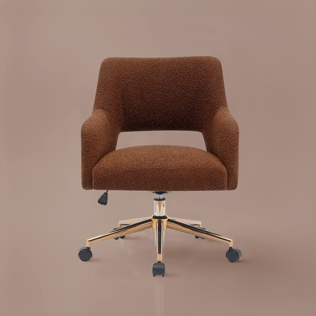 Boucle Office Chair With 360° Swivel - Tan|Nestroots | Nestroots