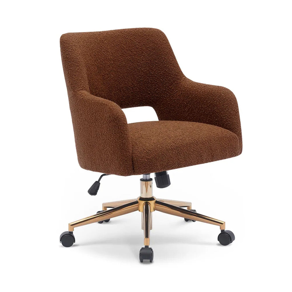 Boucle Office Chair With 360° Swivel - Tan|Nestroots | Nestroots