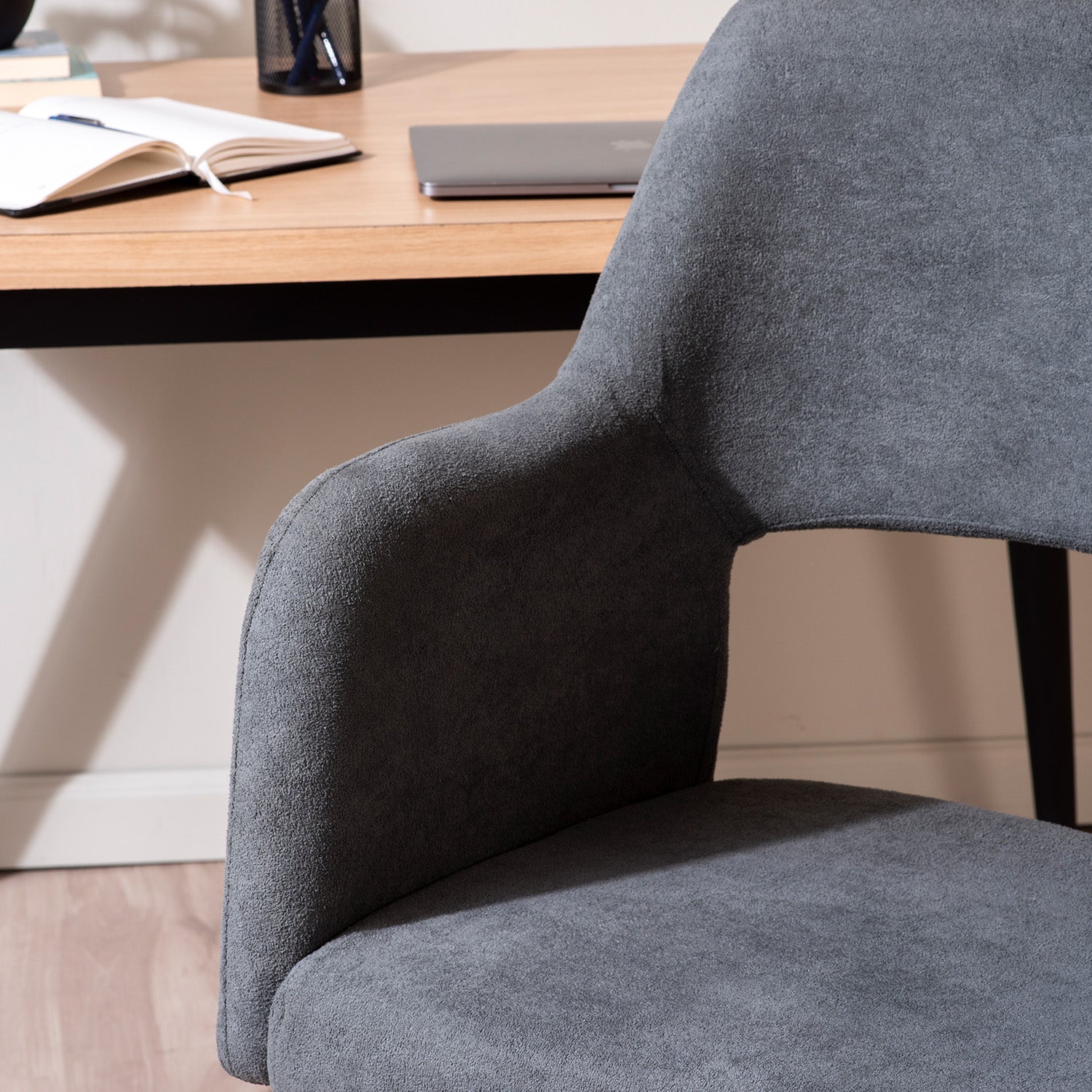 Boucle Office Chair With 360° Swivel - Grey|Nestroots | Nestroots