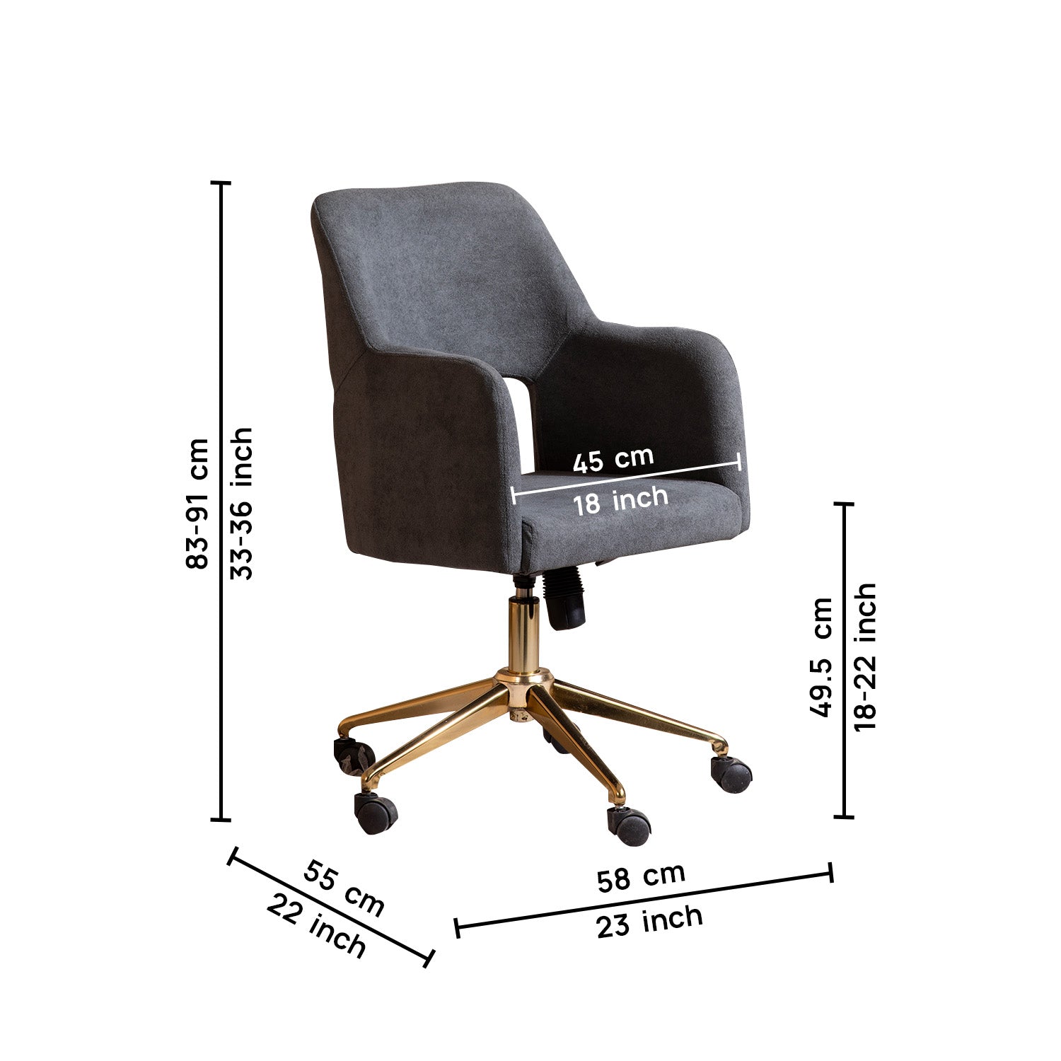 Boucle Office Chair With 360° Swivel - Grey|Nestroots | Nestroots