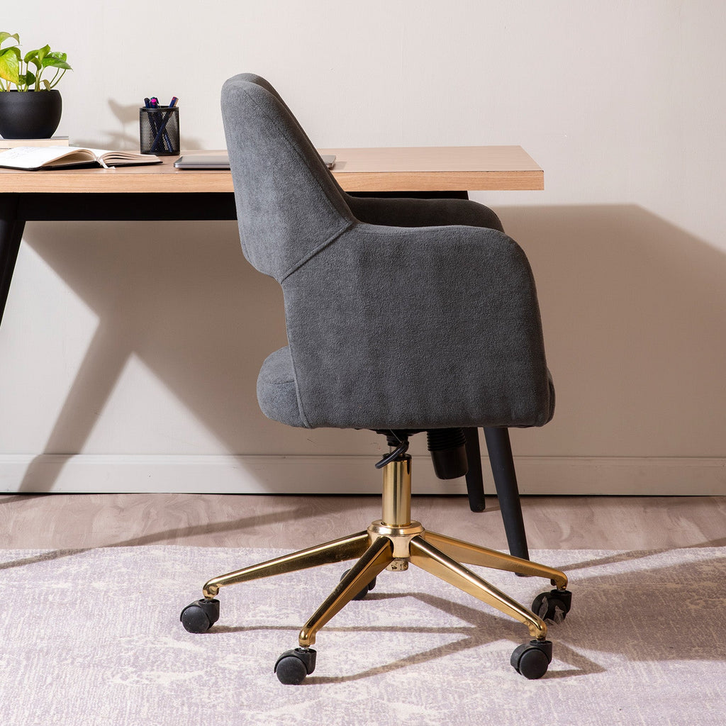 Boucle Office Chair With 360° Swivel - Grey|Nestroots | Nestroots