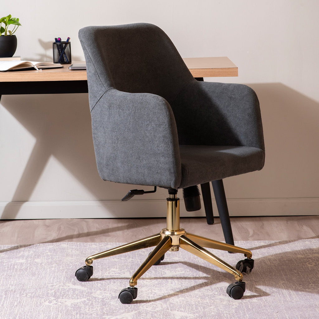Boucle Office Chair With 360° Swivel - Grey|Nestroots | Nestroots