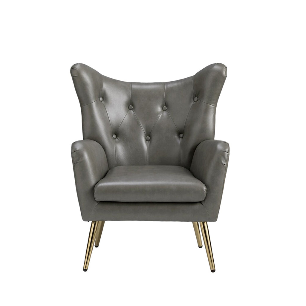 Extravagant Faux Leather Lounge Chair Grey