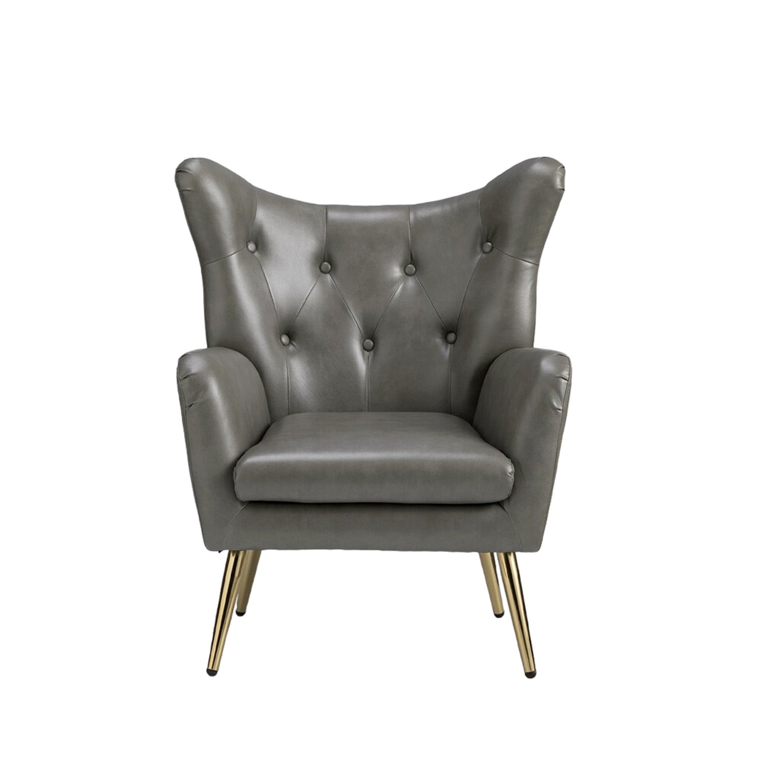 Extravagant Faux Leather Lounge Chair Grey