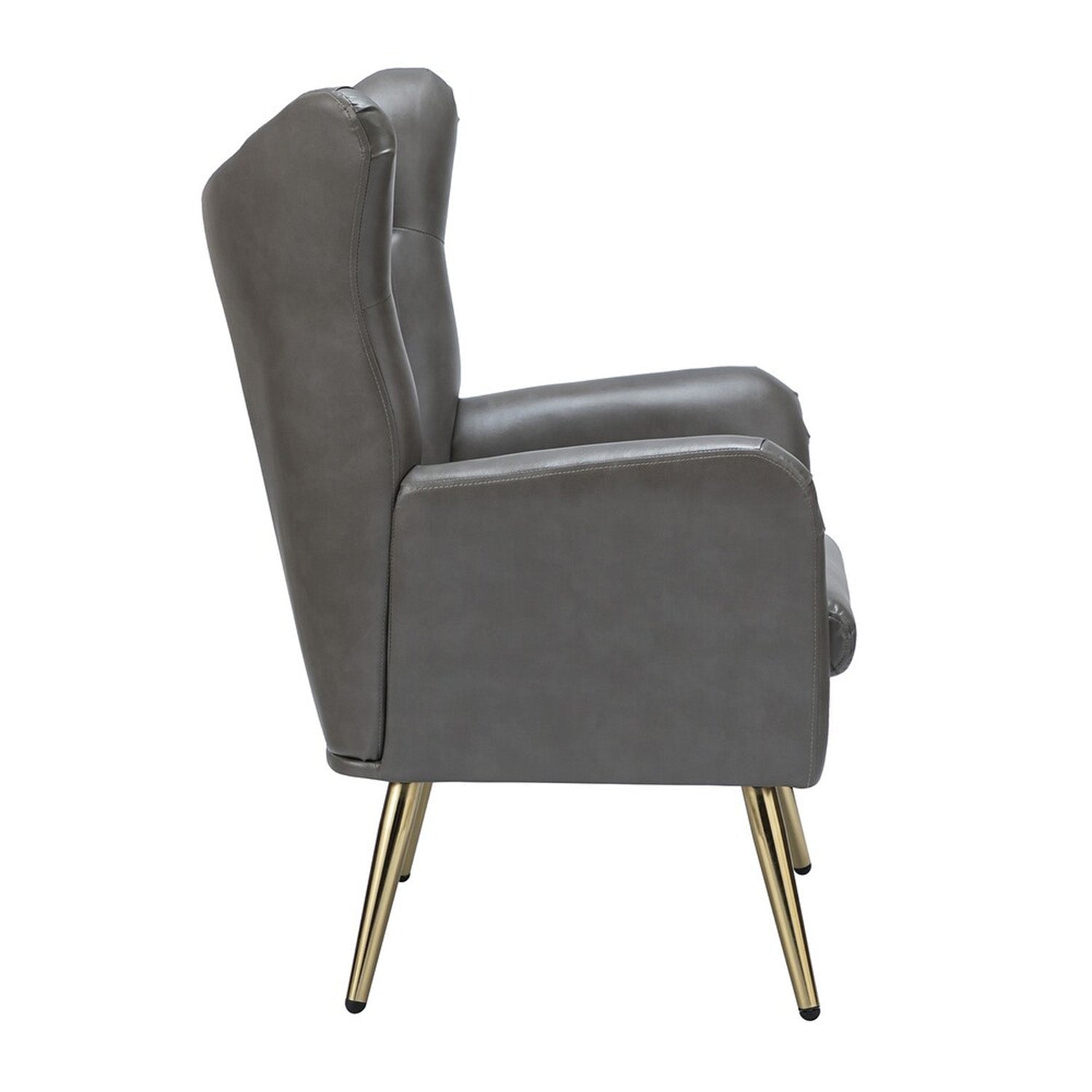 Extravagant Faux Leather Lounge Chair Grey