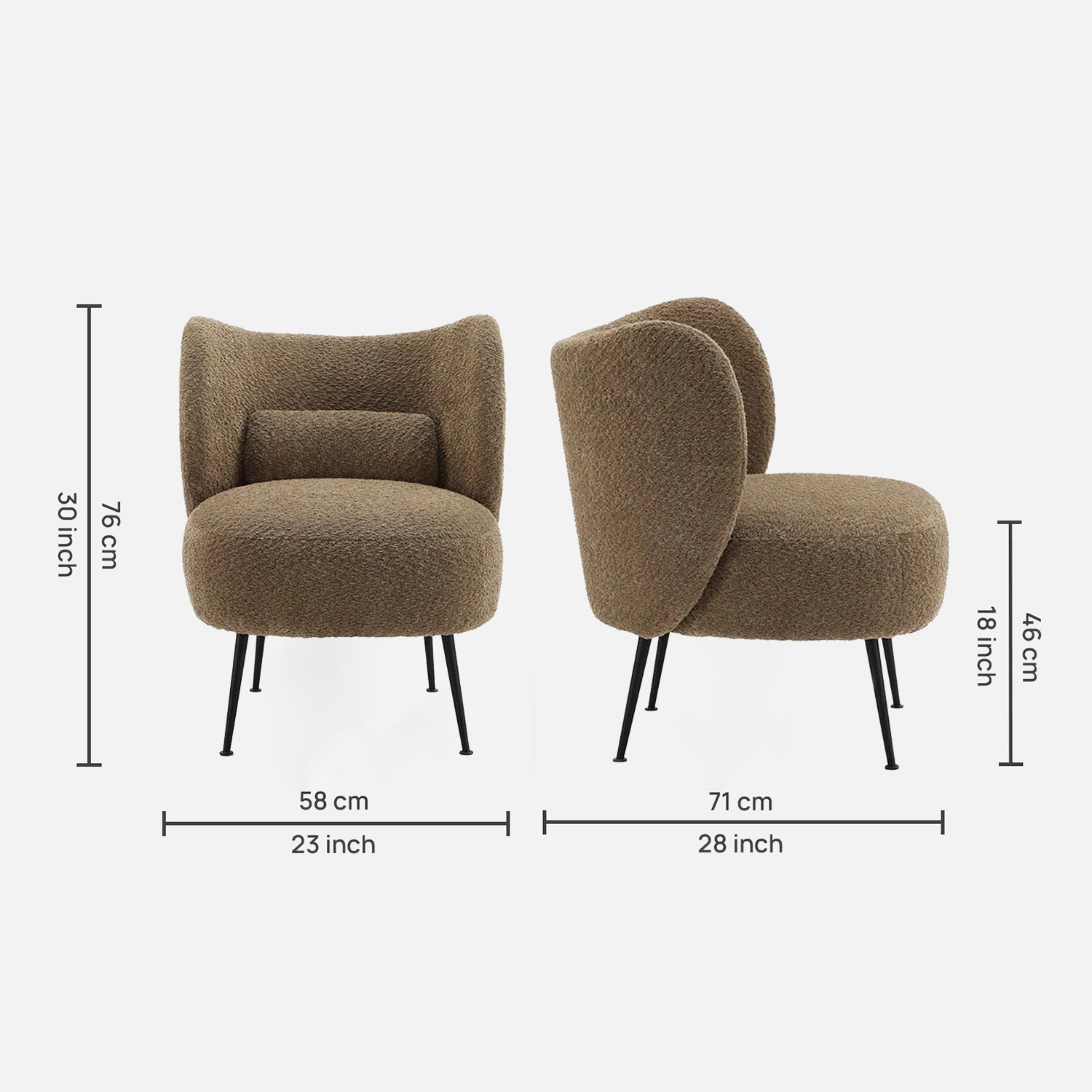 Comfy Latte Loopback Boucle Lounge Chair | Nestroots