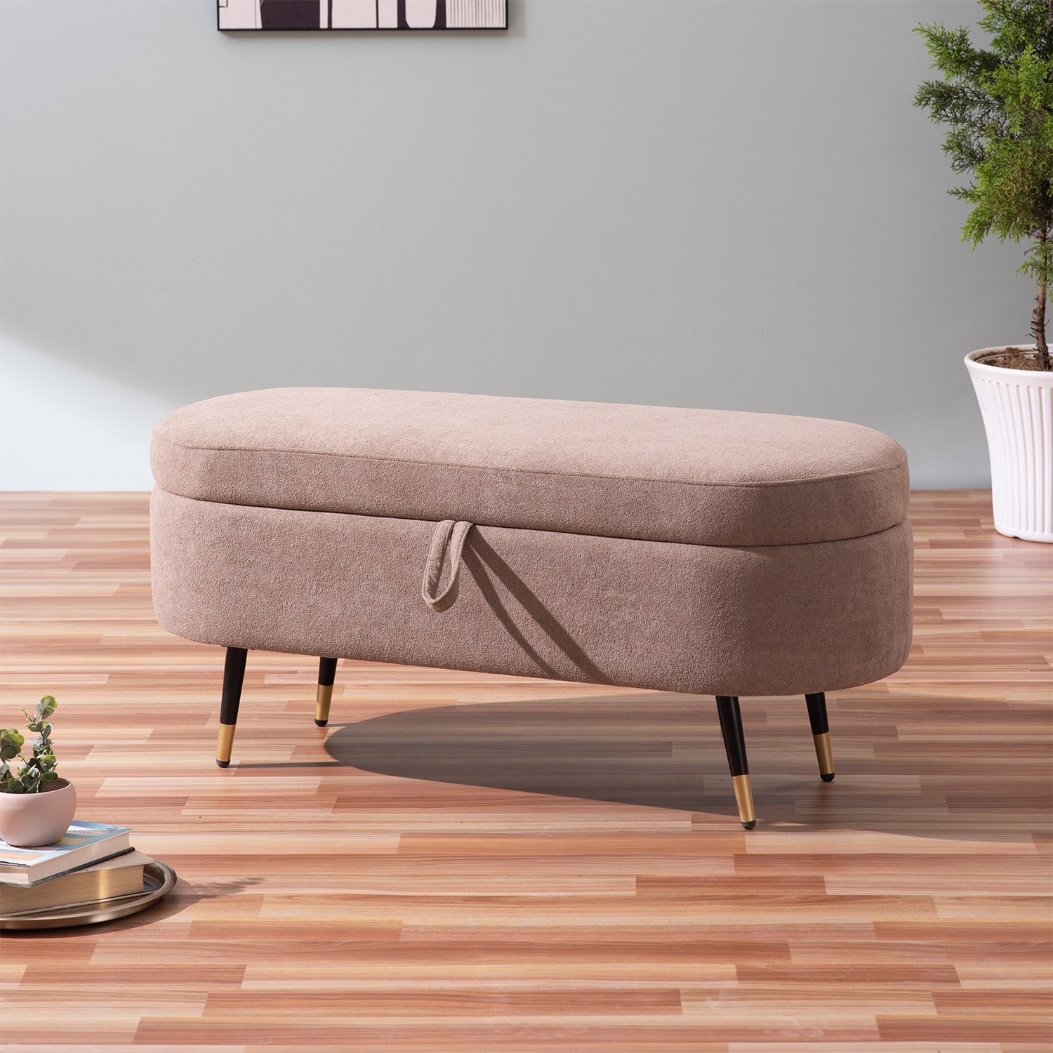 Beige Box Timeless Bench With Storage | Nestroots